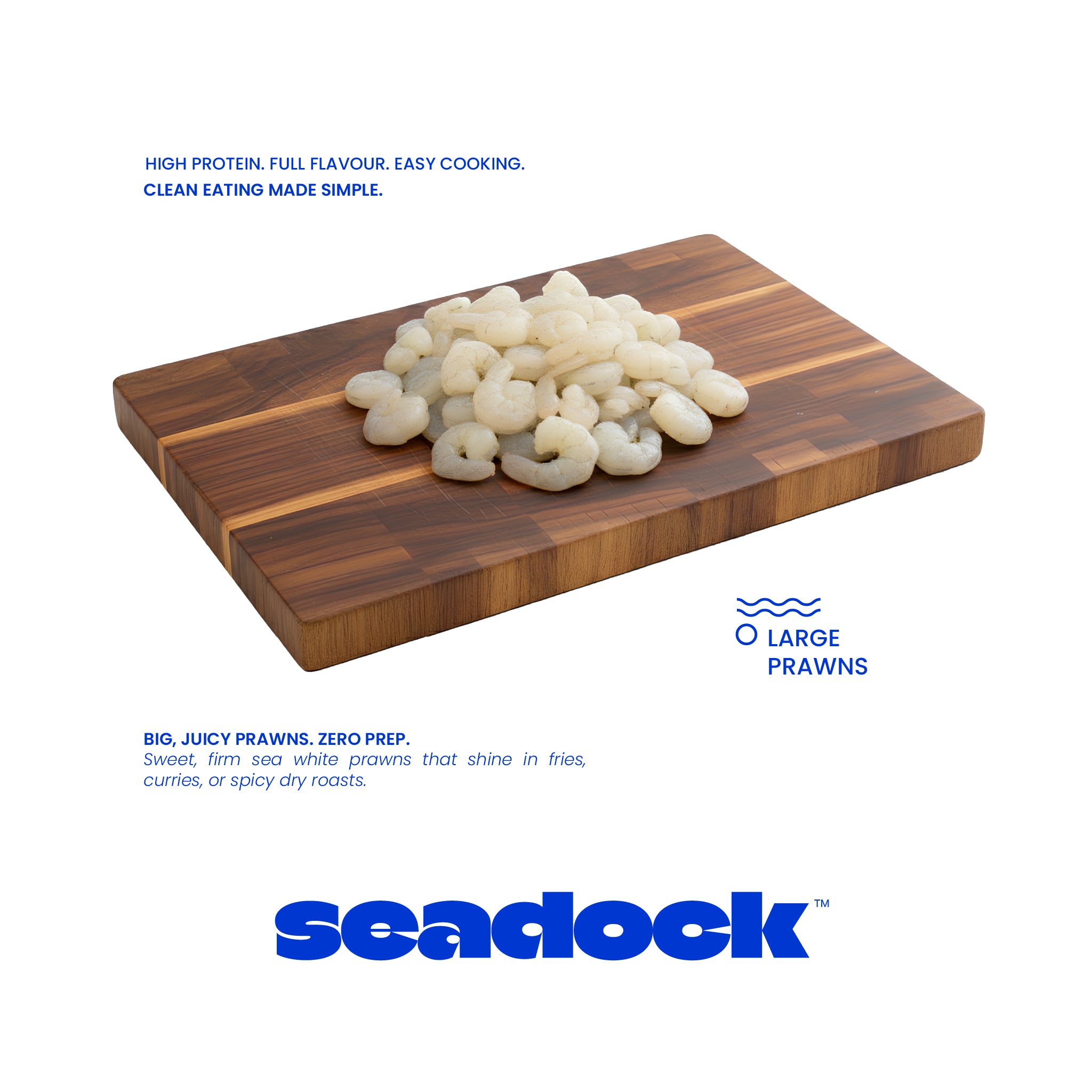 Large Prawns - Peeled & Deveined 25/30 (పెద్ద రొయ్యలు) - Net 1/2kg / 500gm