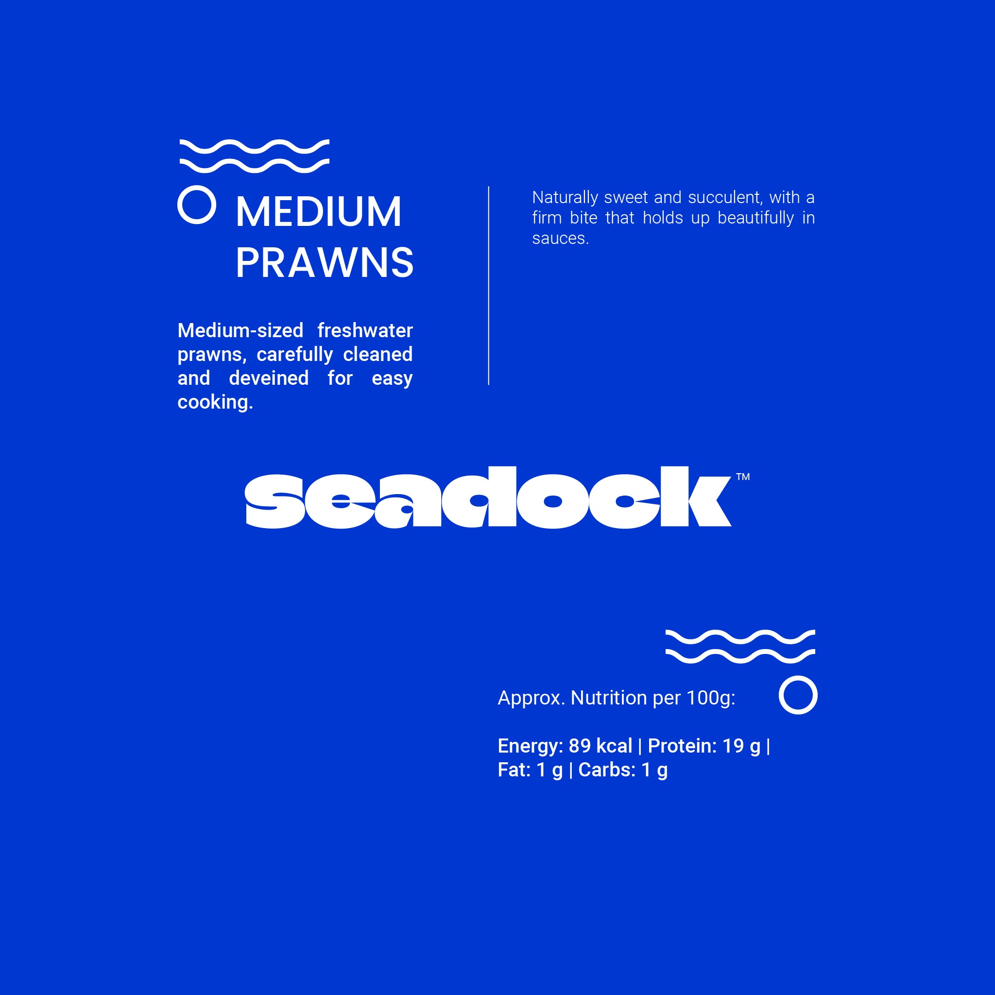 Medium Prawns - Peeled & Deveined 50/60 (మీడియం రొయ్యలు) - Net 1/2kg / 500gm